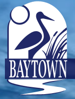 City of Baytown Animal Services (Baytown, Texas) logo with bird and willows in blue above city name