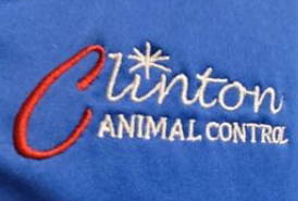 City Of Clinton Animal Welfare (Clinton, Oklahoma) logo bright blue background large red C white cursive lettering with white type lettering below