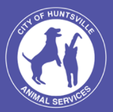 City of Huntsville Animal Services (Huntsville, Alabama) logo with purple cat and dog