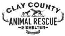 Clay County Animal Rescue and Shelter, (Flora, Illinois), logo black text black dog and cat