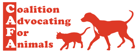 Coalition Advocating for Animals (Salem, Oregon) logo with dog, cat, organization name, and 'CAFA'