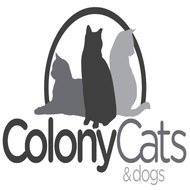 Colony Cats and Dogs (Columbus, Ohio) logo with 3 cats under an arch