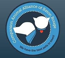 Companion Animal Alliance (Baton Rouge, Louisiana) logo with dog & cat inside blue circle