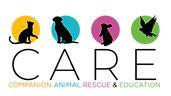 Companion Animal Rescue and Education, (Jefferson City, Tennessee) logo cat dog rabbit and bird each in a color circle with text