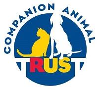 Companion Animal Trust (Jersey City, New Jersey) logo white dog, yellow cat on blue background