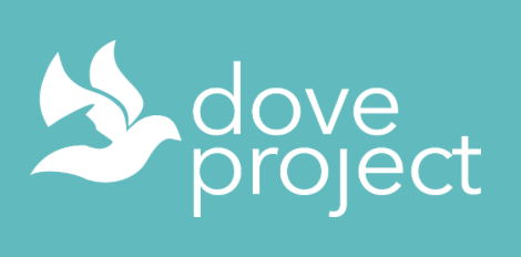 DoVE Project, (Encino, California), logo white dove white text on turquoise background