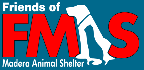 Friends of Madera Animal Shelter (Madera, California) logo of FMAS with the “A” formed by a cat within a dog in profile
