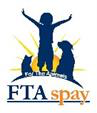For the Animals Low-Cost Spay & Neuter (FTASpay), (Wildomar, California), logo of cat, human, dog in front of sun