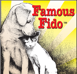 Famous Fido Rescue & Adoption Alliance (Chicago, Illinois) logo with dog and cat cuddling