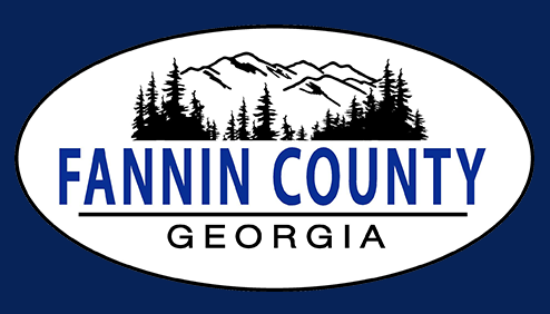 Fannin County Animal Control, (Blue Ridge, Georgia), logo black tress and landscape blue and black text
