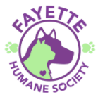 Fayette County Humane Society, (Fayetteville, Georgia), logo purple dog green cat in purple circle with purple text