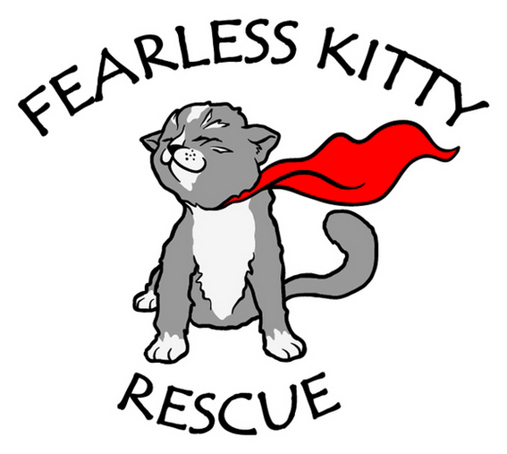 Fearless Kitty Rescue (Fountain Hills, Arizona) logo of cat with red cape