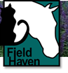 FieldHaven Feline Center (Lincoln, California) logo has a black cat and a white horse head on a teal background