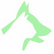 Field of Dreams Rescue (Kirksville, Missouri) logo has a white cat head profile within a light green dog head profile
