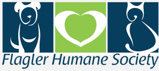 Flagler Humane Society (Palm Coast, Florida) logo with dog, heart & cat