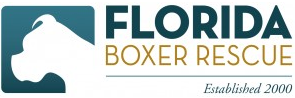 Florida Boxer Rescue (Eustis, Florida) logo with boxer, Florida Boxer Rescue established 2000