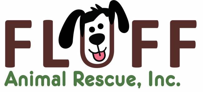 Fluff Animal Rescue Inc (Seminole, Florida) logo dog head in text