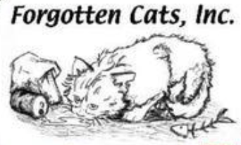 Forgotten Cats, Inc., (Greenville, Delaware), drawing of cat drinking from ground
