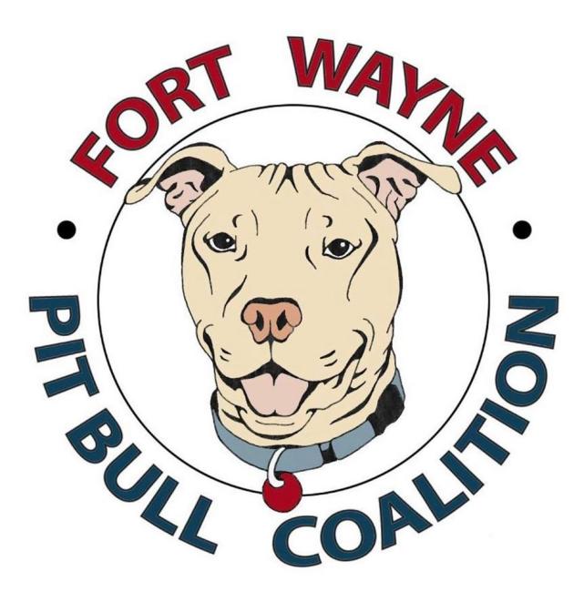 Fort Wayne Pit Bull Coalition (Fort Wayne, Indiana) logo pit bull head in circle