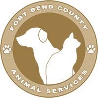 Fort Bend County Animal Services (Rosenberg, Texas) logo of white cat and dog in brown circle