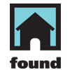 Found Chicago (Chicago, Illinois) logo is a black house in a box with a blue background and the word “found” underneath