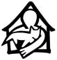 Franklin County Animal Shelter (Farmington, Maine) logo of outline of house, person, cat