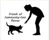 Friends of Community-Cats Rescue, (Centerville, Utah), logo person leaning down to help a cat with black text