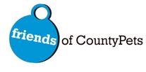 Friends of CountyPets (Houston, Texas) logo of blue tag from dog collar