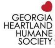 Georgia Heartland Humane Society (Newnan, Georgia) logo text with red heart above