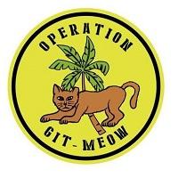 Operation Git-Meow (Springfield, Virginia) logo is "Operation Git-Meow" with a cat and a palm tree inside a yellow/green circle