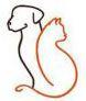 Grand Valley Pets Alive (Grand Junction, Colorado) logo of outline of dog and cat in orange and black