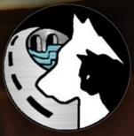 Grant County Animal Outreach, (Moses Lake, Washington), logo of black cat, white dog, road curving away