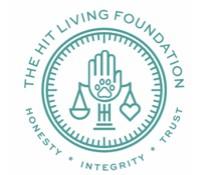 HIT Living Foundation, (Toluca Lake, California), logo with hand pawprint and scale in circle