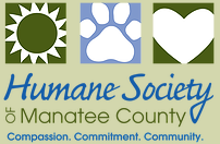 Humane Society of Manatee County (Bradenton, Florida) logo has a sun, a pawprint, and a heart in boxes above the org name