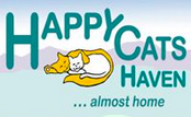 Happy Cats Haven (Colorado Springs, Colorado) logo with two napping cats and 'almost home' slogan