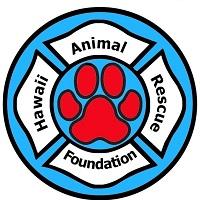 Hawaii Animal Rescue Foundation (Puunene, Hawaii) logo resembles an emergency services logo with a pawprint in the middle
