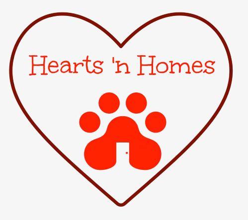 Hearts 'n Homes Rescue Inc., (Sharpsburg, Georgia) logo red heart outline with red paw print and text