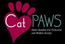 Helen Sanders Cat Protection and Welfare Society (Seal Beach, California) logo of heart paw and cat paws