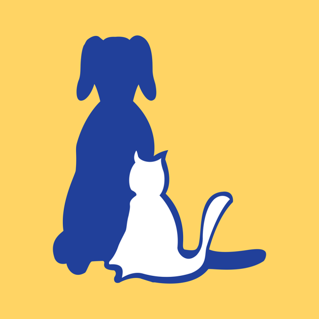Hendricks County Humane Society Ark Inc. (Danville, Indiana) logo dog and cat in yellow square