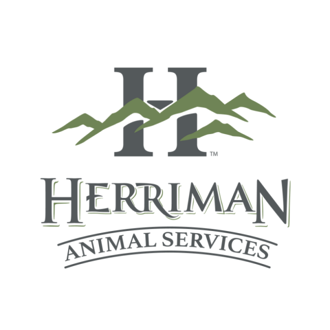 Herriman City Animal Services, (Herriman, Utah), logo circle with and H with Mountains and green and black text