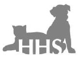Hickman Humane Society (Centerville, Tennessee) logo of silhouette of dog & cat with HHS