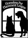 Homeless Pet Placement League (Houston, Texas) logo is a dog and cat looking out a window with the organization name above it