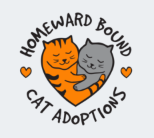 Homeward Bound Cat Adoptions (Las Vegas, Nevada) logo with an orange and a gray cat forming a heart