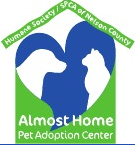 Humane Society/SPCA of Nelson County (Lovingston, Virginia) logo is dog and cat inside a heart inside a house