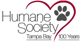 Humane Society of Tampa Bay (Tampa, Florida) logo is the logo name and a pawprint with the outline of a heart