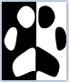 Humane Society of Washington County (Hagerstown, Maryland), 1/2 black & white paw print, the other 1/2 white & black paw print