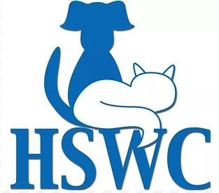 Humane Society Of Waupaca County, (Waupaca, Wisconsin), logo with blue dog and white cat and blue text