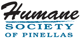 Humane Society of Pinellas (Clearwater, Florida) logo is the organization name in black and blue letters