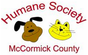 Humane Society of McCormick County, (McCormick, South Carolina), logo has faces of a brown dog and a yellow cat