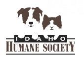Idaho Humane Society (Boise, Idaho) logo is a black, brown and white dog and cat hanging over the organization name